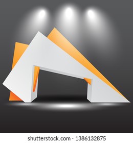 exhibition stand Gate entrance  vector with for mock up event display,  technology lighted
