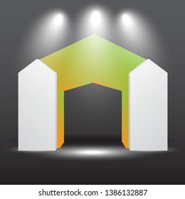 exhibition stand Gate entrance  vector with for mock up event display,  technology lighted