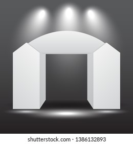 exhibition stand Gate entrance  vector with for mock up event display,  technology lighted