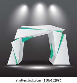 exhibition stand Gate entrance  vector with for mock up event display,  technology lighted