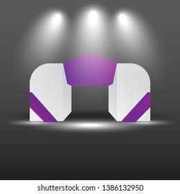 exhibition stand Gate entrance  vector with for mock up event display,  technology lighted