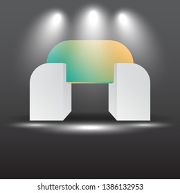 exhibition stand Gate entrance  vector with for mock up event display,  technology lighted