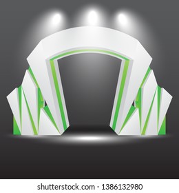exhibition stand Gate entrance  vector with for mock up event display,  technology lighted