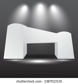 exhibition stand Gate entrance  vector with for mock up event display with spotlights
