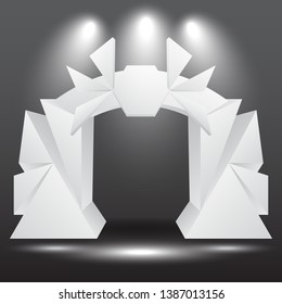 exhibition stand Gate entrance  vector with for mock up event display with spotlights