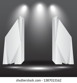 exhibition stand Gate entrance  vector with for mock up event display with spotlights