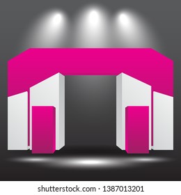 exhibition stand Gate entrance  vector with for mock up event display with spotlights
