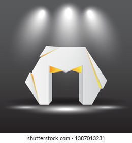 exhibition stand Gate entrance  vector with for mock up event display with spotlights