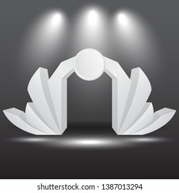 exhibition stand Gate entrance  vector with for mock up event display with spotlights
