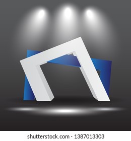 exhibition stand Gate entrance  vector with for mock up event display with spotlights