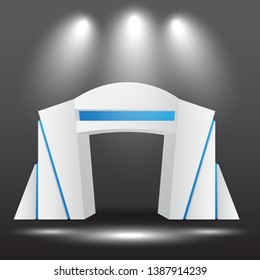 exhibition stand Gate entrance  vector with for mock up event display with spotlights