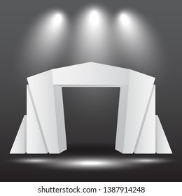 exhibition stand Gate entrance  vector with for mock up event display with spotlights