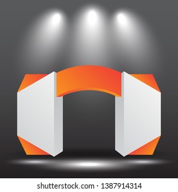 exhibition stand Gate entrance  vector with for mock up event display with spotlights