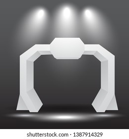 exhibition stand Gate entrance  vector with for mock up event display with spotlights