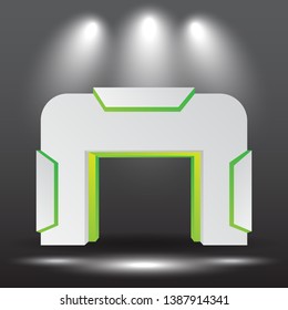 exhibition stand Gate entrance  vector with for mock up event display with spotlights