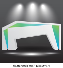 exhibition stand Gate entrance  vector with for mock up event display with spotlights