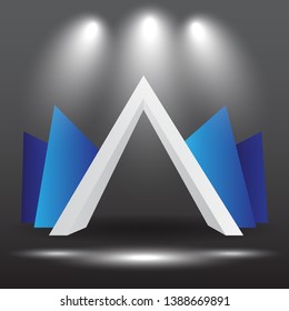 exhibition stand Gate entrance  vector with for mock up event display with spotlights