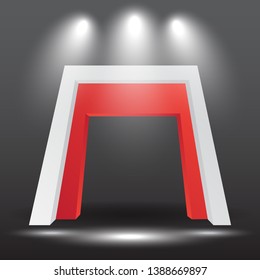 exhibition stand Gate entrance  vector with for mock up event display with spotlights