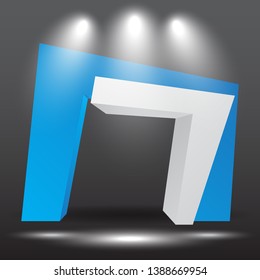 exhibition stand Gate entrance  vector with for mock up event display with spotlights