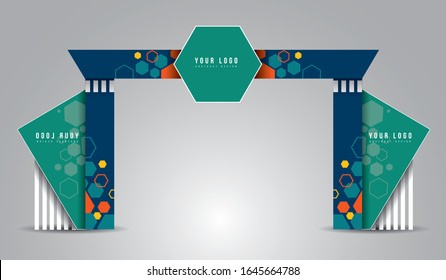 exhibition stand Gate entrance vector with for mock up event displ, arch design