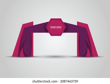 exhibition stand Gate entrance vector with for mock up event display, arch design	