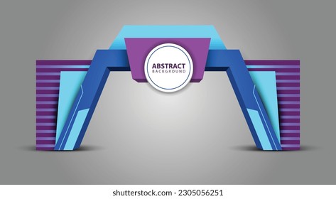 exhibition stand Gate entrance vector with for mock up event display, arch design	