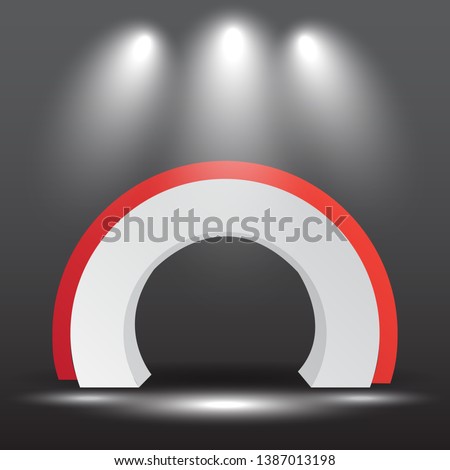 exhibition stand Gate entrance  vector with for mock up event display with spotlights