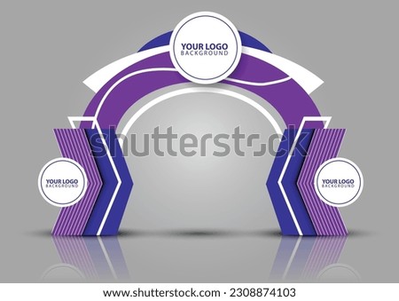 exhibition stand Gate entrance vector with for mock up event display, arch design	