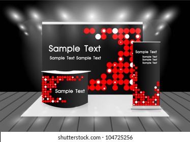 Exhibition stand for mockup and Corporate identity display elements in Exhibition hall