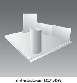 Exhibition stand plain used for mock-ups and branding and Corporate identity.3d illustration