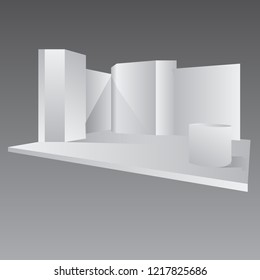 Exhibition stand plain used for mock-ups and branding and Corporate identity.3d illustration