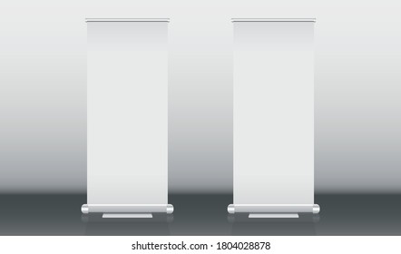 Exhibition stand roll-up banner blank template vector for all