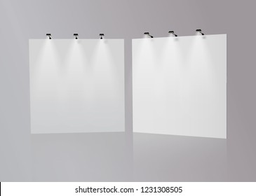 exhibition stands 3d rendering illustration vector