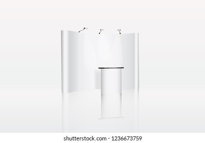 exhibition stands 3d rendering illustration vector