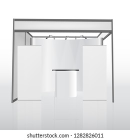 exhibition stands 3d rendering illustration vector