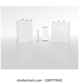exhibition stands 3d rendering illustration vector