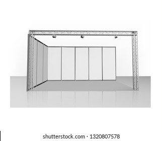 exhibition stands 3d rendering illustration exhibition expo vector