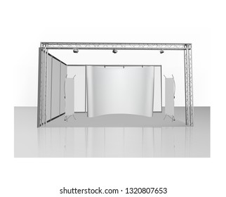 exhibition stands 3d rendering illustration exhibition expo vector