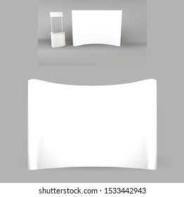 exhibition stands 3d rendering illustration vector