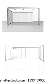 exhibition stands 3d rendering illustration vector