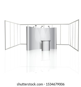 exhibition stands 3d rendering illustration vector
