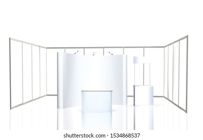 exhibition stands 3d rendering illustration vector