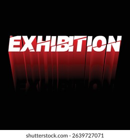 Exhibition Title in Bold 3D Text on Black Background