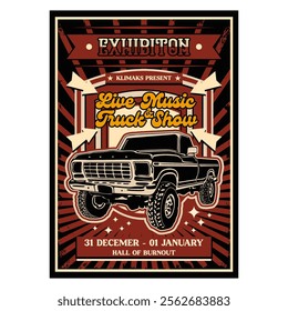 EXHIBITION TRUCK Poster Design Vector Illustration for Your Promotions
