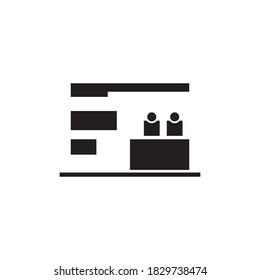 plantilla de diseño de icono de vector de exposición