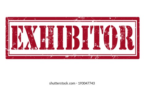 exhibitor grunge stamp with on vector illustration