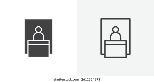 Exhibitor icon collection. vector illustration set