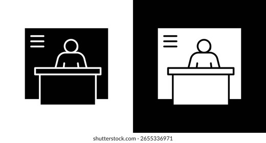 Exhibitor icon symbol collection. Flat vector stock illustration.