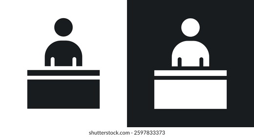 Exhibitor icon symbol collection on white background.