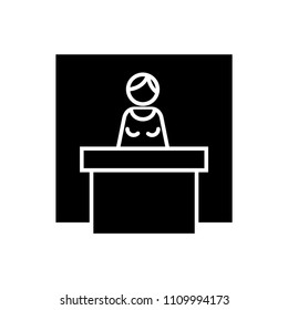 Exhibitor icon, vector illustration